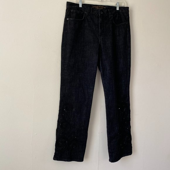 EUC Lauren by Ralph Lauren Premium Jeans Embellished Classic Straight - Picture 2 of 13